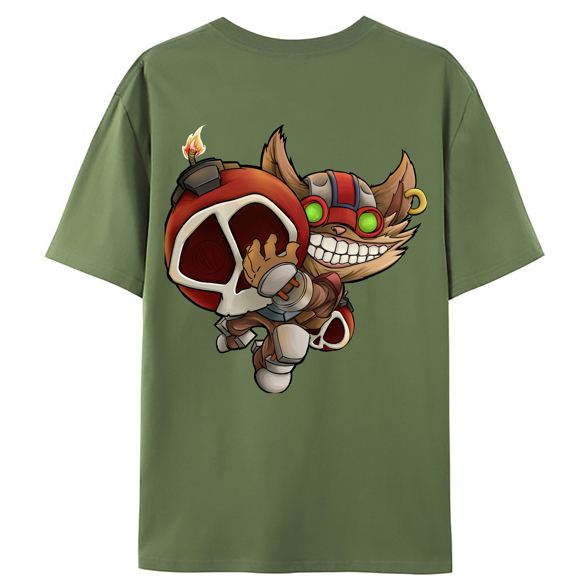 （画像用） リーグ・オブ・レジェンド League of Legends LOL 綿100％ メンズ半袖Tシャツ（バックプリント） 通気性